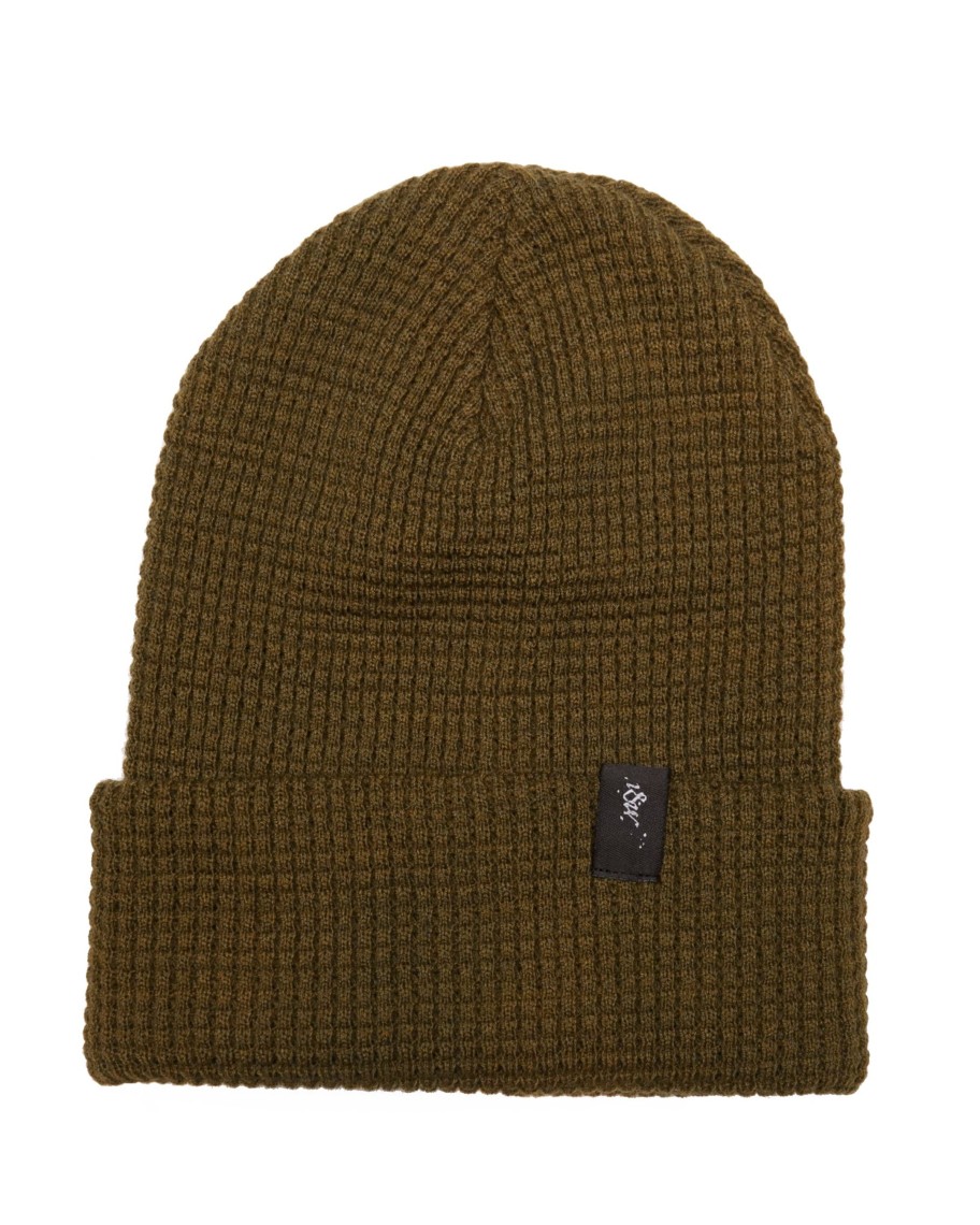 Men 18 Waits Hats & Caps | The Toque | Olive Waffle Knit