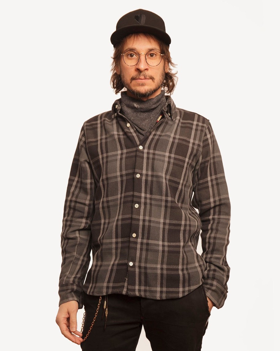 Men 18 Waits Shirts | Long Sleeve Dylan Shirt | Baja Plaid Ash