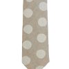 Men 18 Waits Ties & Pocket Squares | The Tie | Tipsy Linen Dots - Natural White