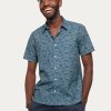 Men 18 Waits Shirts | Short Sleeve Dylan Shirt | Navy Waves