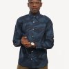 Men 18 Waits Shirts | Long Sleeve Dylan Shirt | Indigo Mountain Range