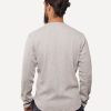 Men 18 Waits Knits | T-Shirts | Heritage Henley | Organic | Light Grey Micro Waffle