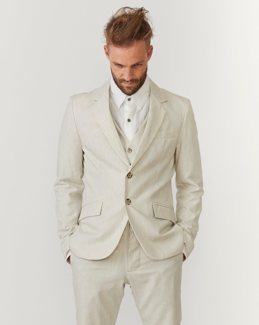 Men 18 Waits | Blazer | Off-White Cotton Linen