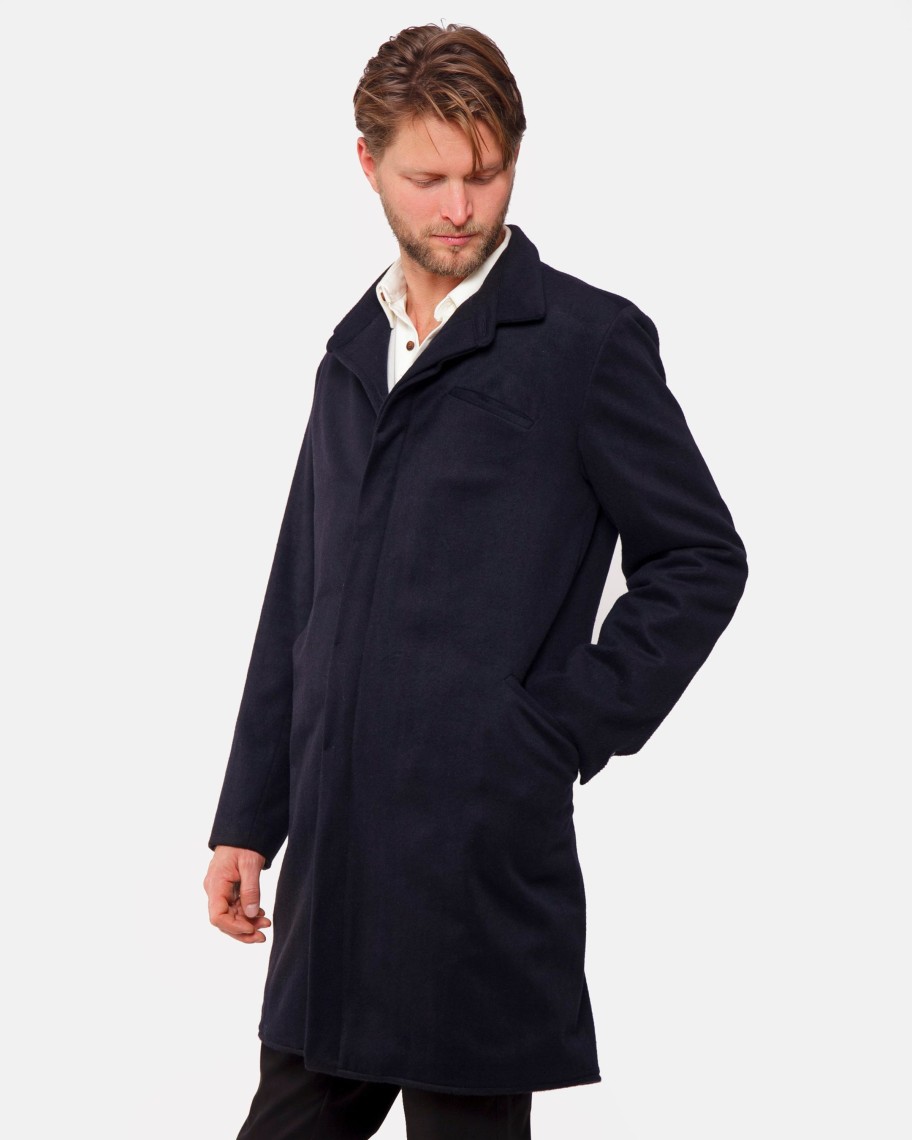 Men 18 Waits Jackets | Classic Trench | Midnight Wool