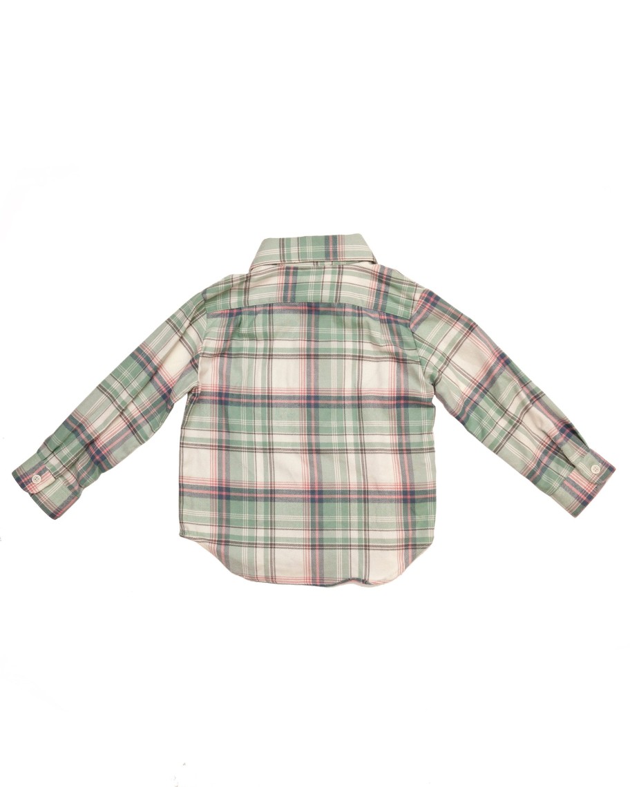 Kids 18 Waits | Long Sleeve Shirt | Mint Plaid