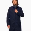 Men 18 Waits Jackets | Classic Trench | Navy Waxed Cotton