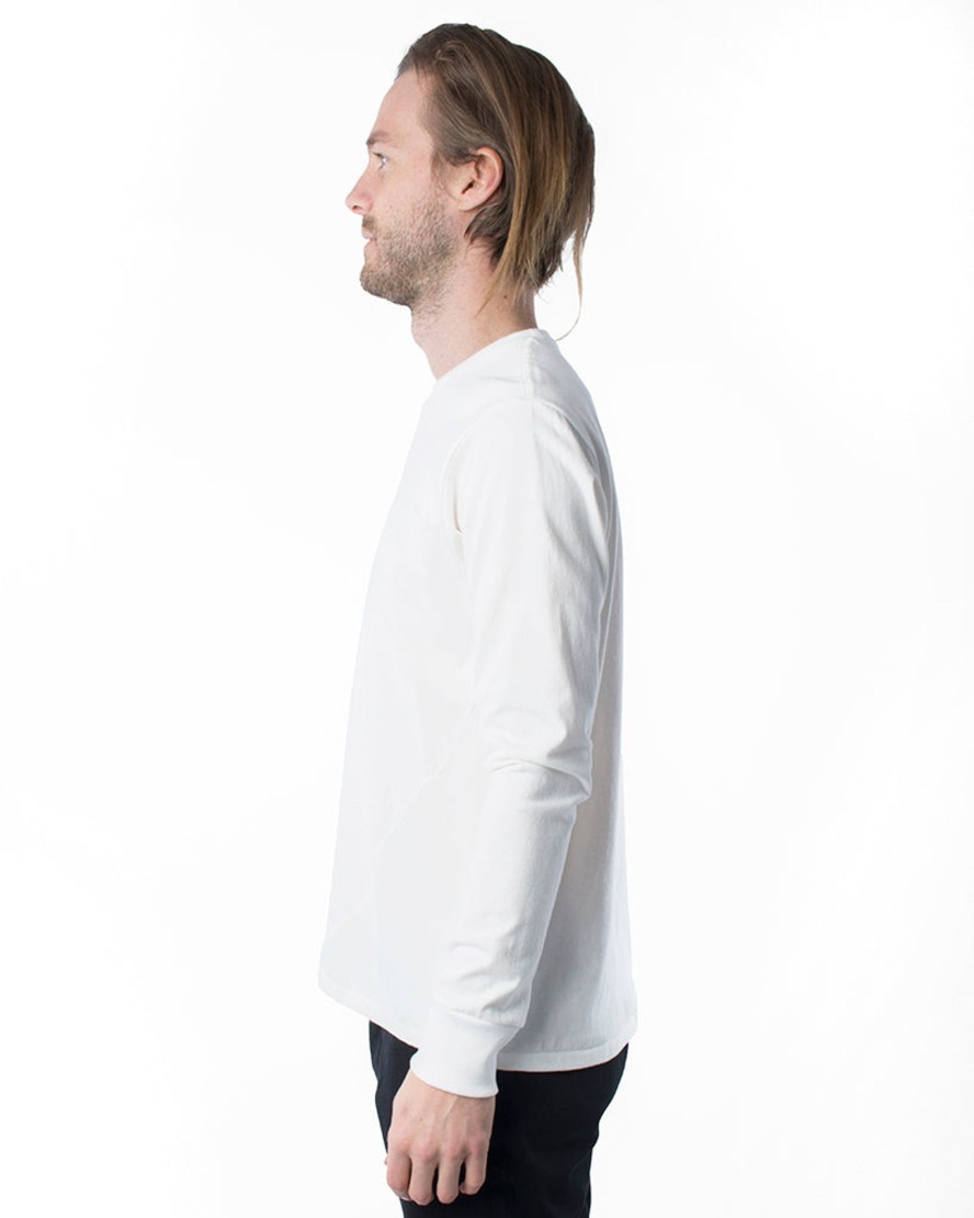 Men 18 Waits Knits | T-Shirts | 18 Waits Dashes | White On Bone