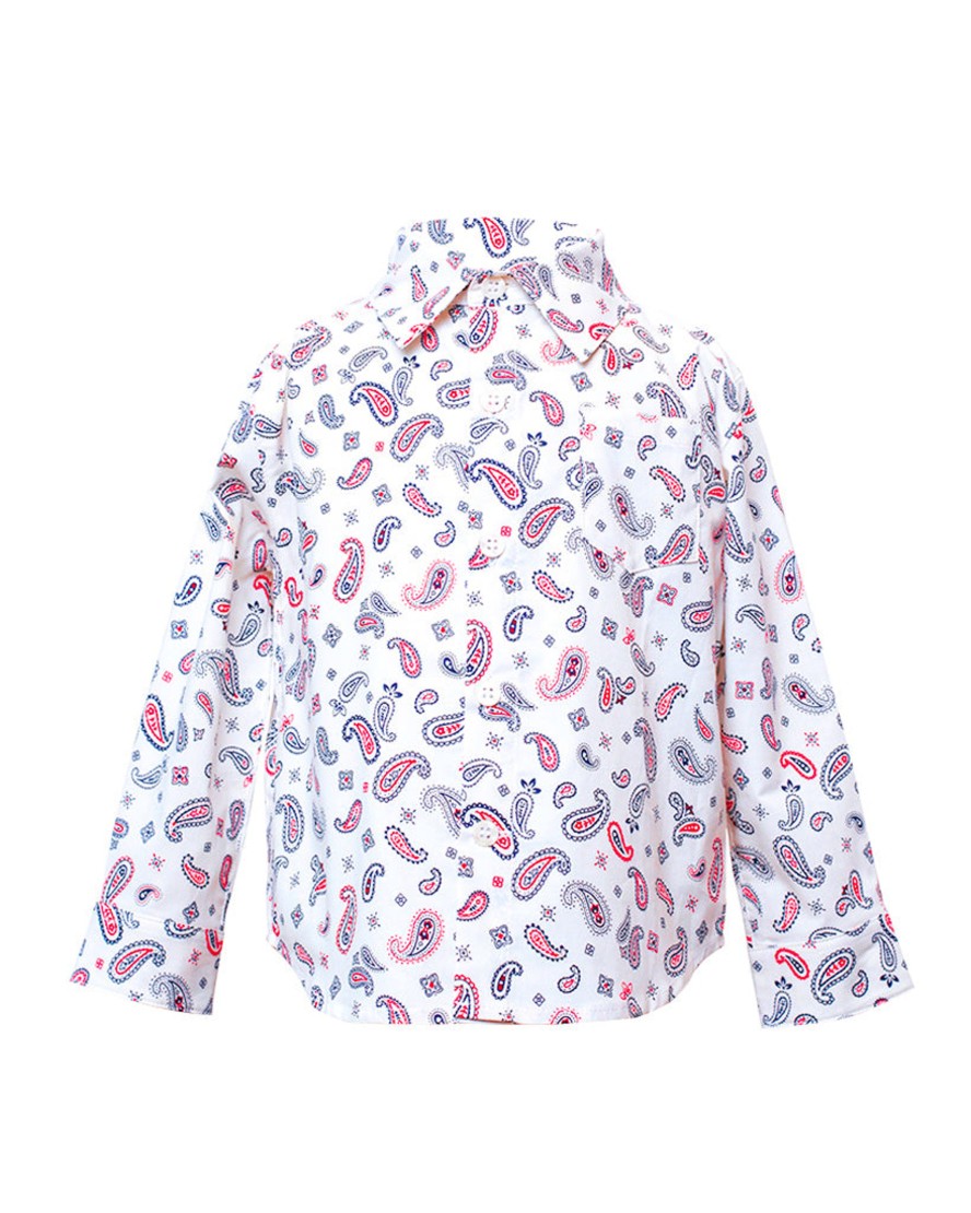 Kids Hopper Hunter | Long Sleeve Shirt | White Paisley