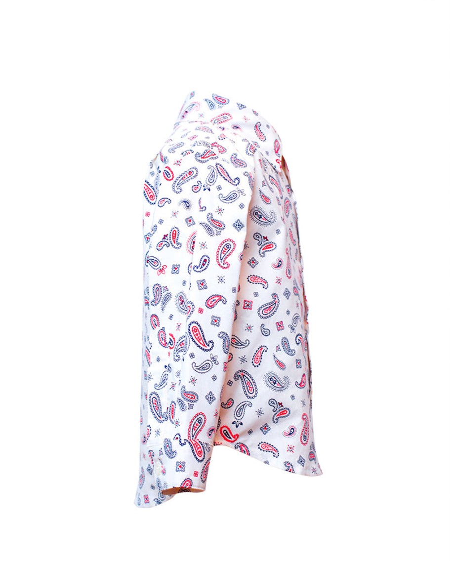 Kids Hopper Hunter | Long Sleeve Shirt | White Paisley