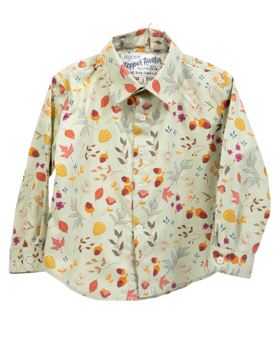 Kids Hopper Hunter | Long Sleeve Shirt | Mint Acorn