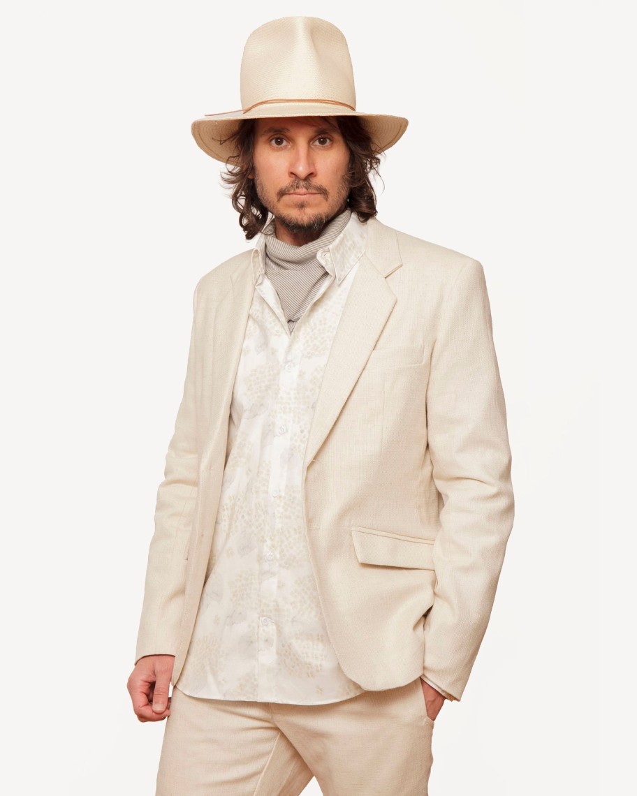 Men 18 Waits | Blazer | Natural Flecked Linen