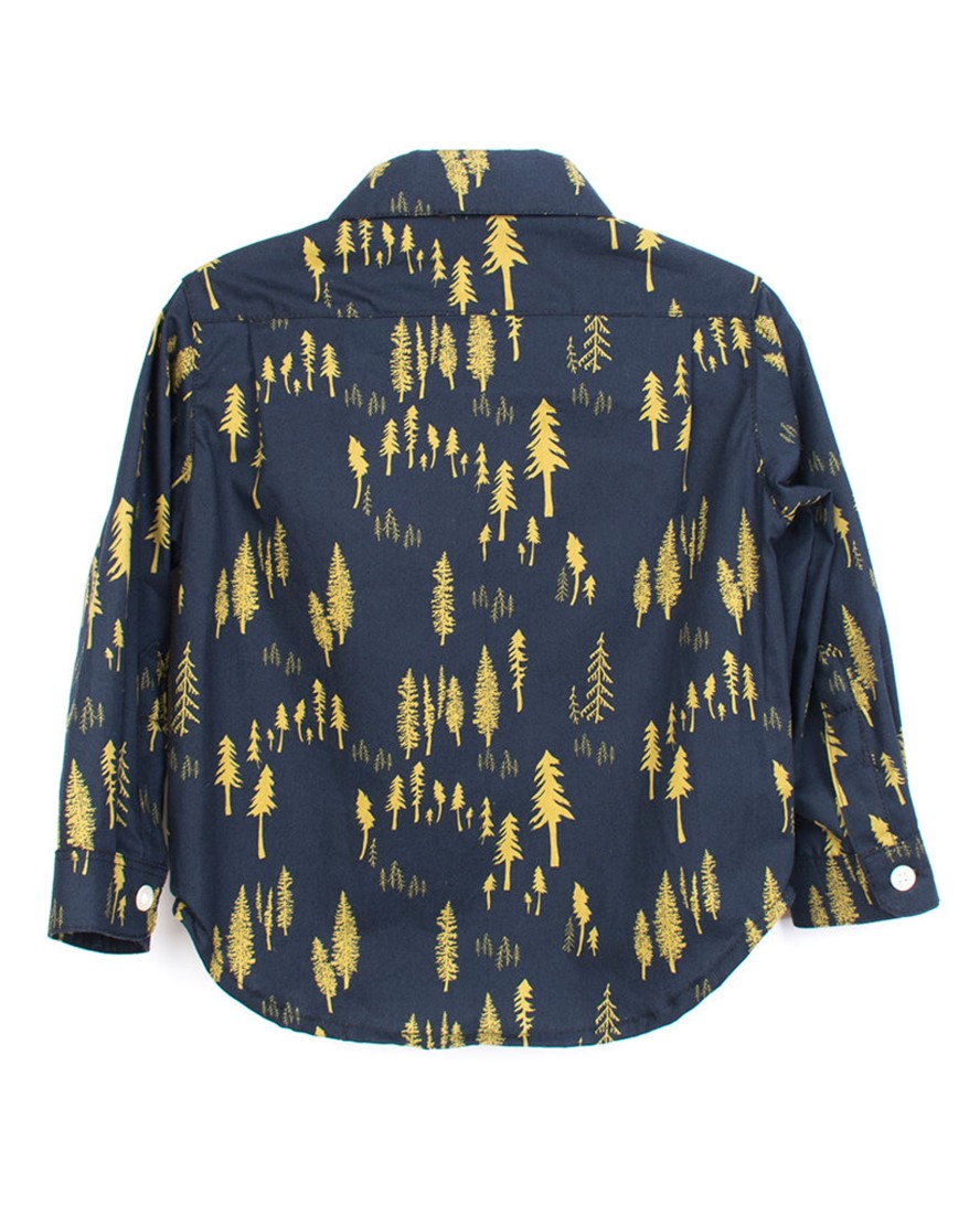 Kids 18 Waits | Long Sleeve Shirt | Navy Woodlands