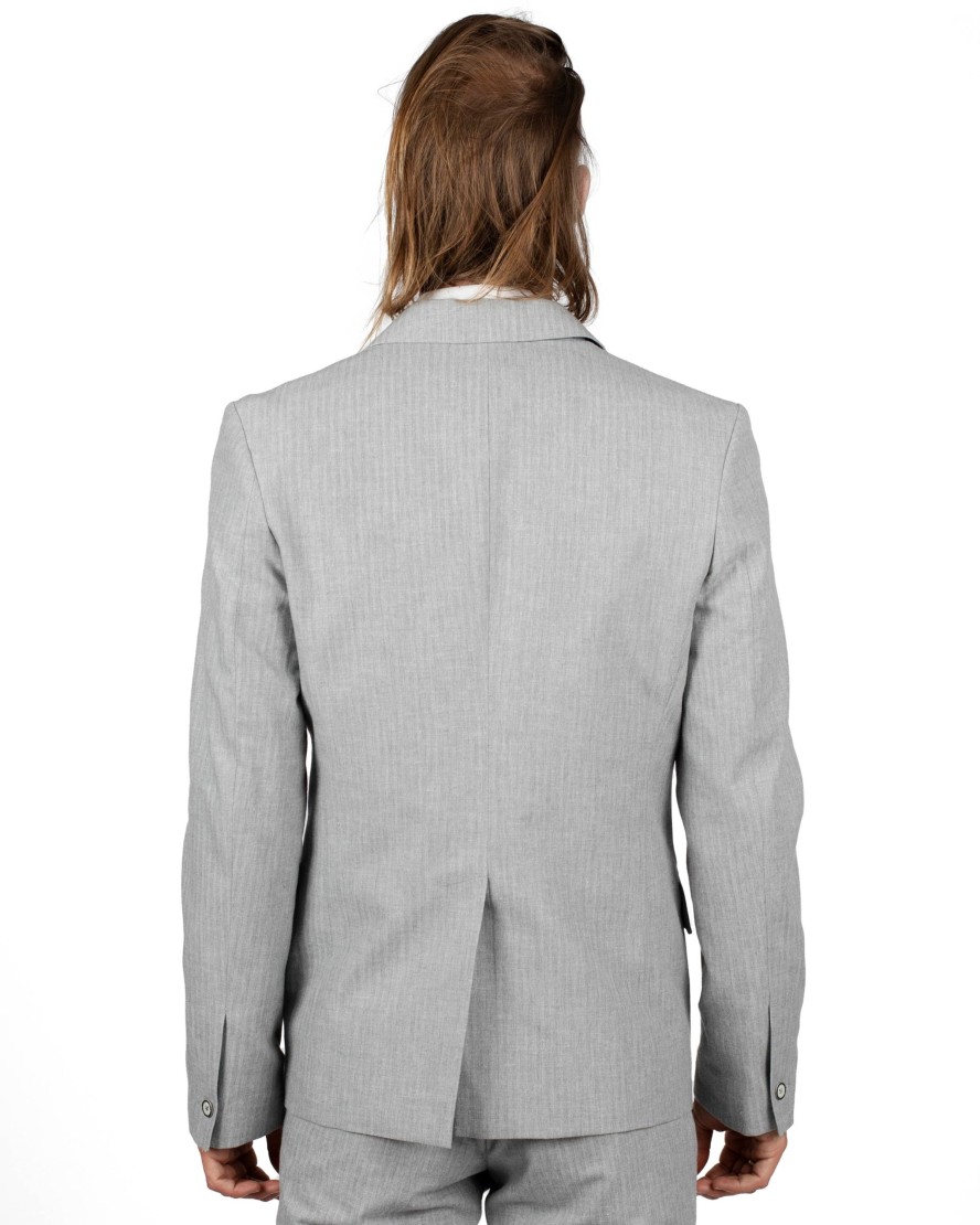 Men 18 Waits | Blazer | Light Grey Herringbone