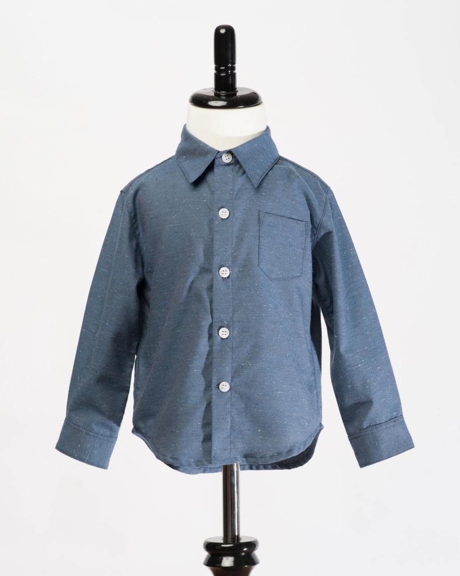 Kids Hopper Hunter | Long Sleeve Shirt | Navy Fleck