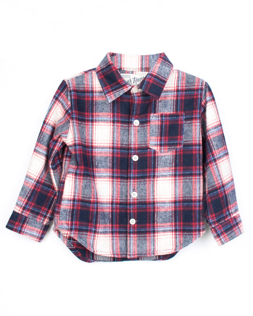 Kids 18 Waits | Long Sleeve Shirt | Vintage Red Plaid