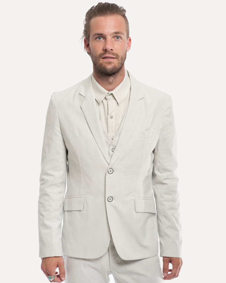 Men 18 Waits | The Desert Blues Blazer | Off-White Pinstripe