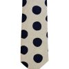 Men 18 Waits Ties & Pocket Squares | The Tie | Tipsy Linen Dots - Natural Navy