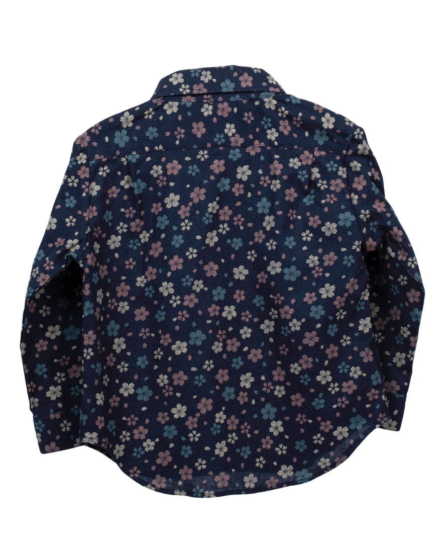 Kids Hopper Hunter | Long Sleeve Shirt | Navy Wildflowers