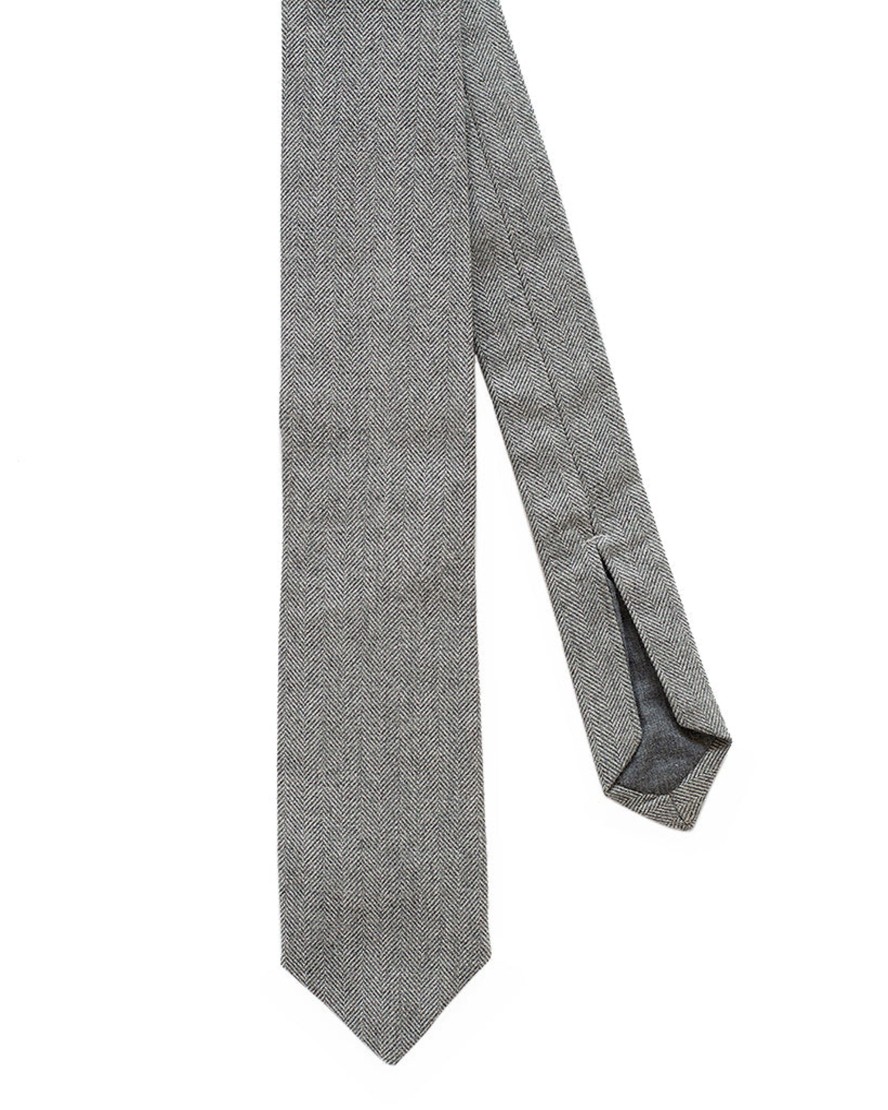 Men 18 Waits Ties & Pocket Squares | The Tie | Grey Herringbone