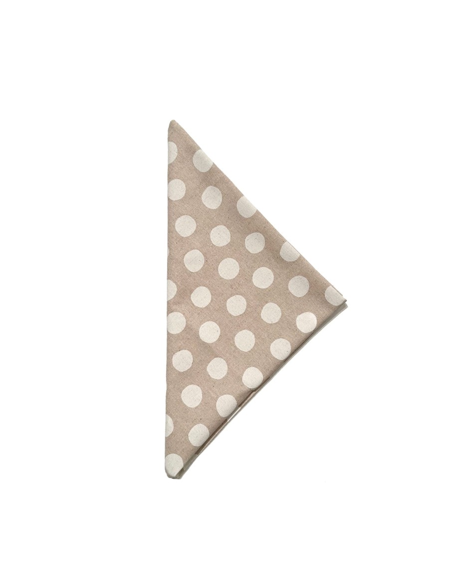 Men 18 Waits Bandanas | Brakeman Bandana | Tipsy Linen Dots - Natural White