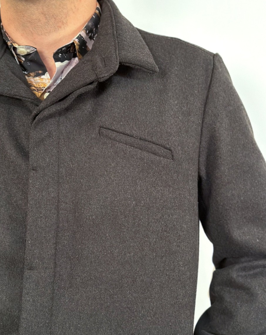 Men 18 Waits Jackets | Classic Trench | Mute Grey Wool