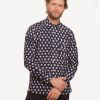 Men 18 Waits Shirts | Long Sleeve Neuwirth Shirt | Navy Tracer Dots