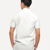 Men 18 Waits Shirts | Short Sleeve Dylan Shirt | White Linen Hatches