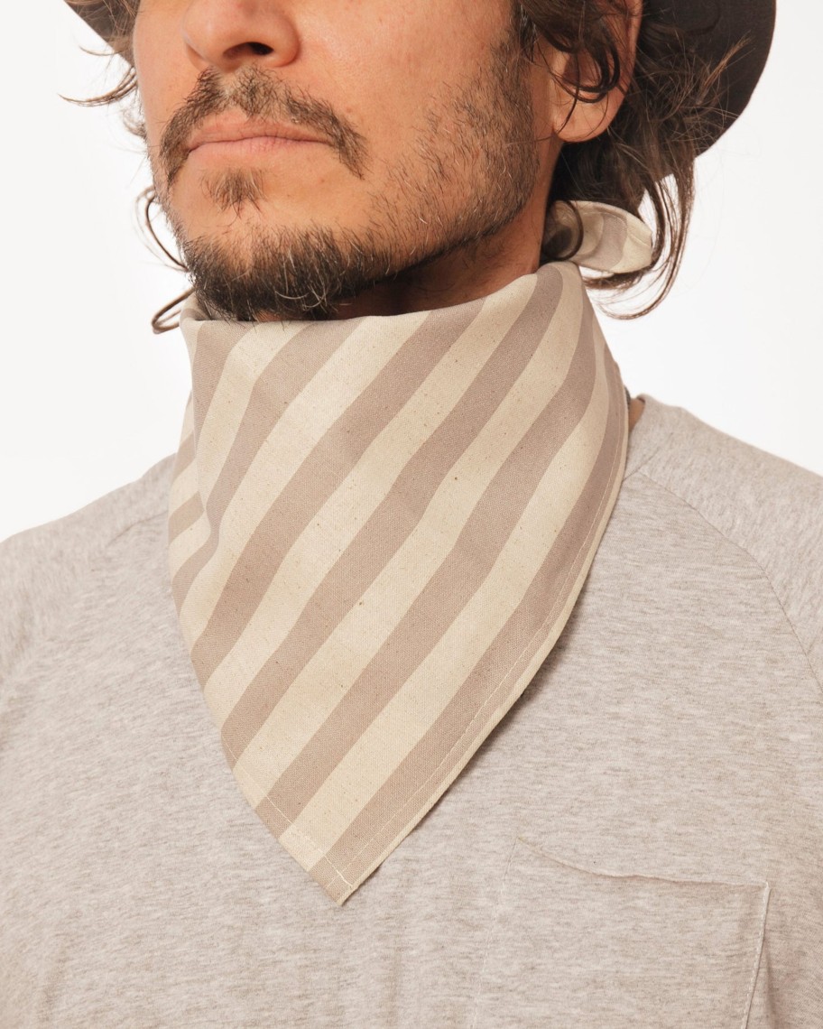 Men 18 Waits Bandanas | Brakeman Bandana | Tipsy Sailor Stripes (Grey)