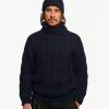 Men 18 Waits Knits | T-Shirts | Knit Turtleneck | Navy Wool