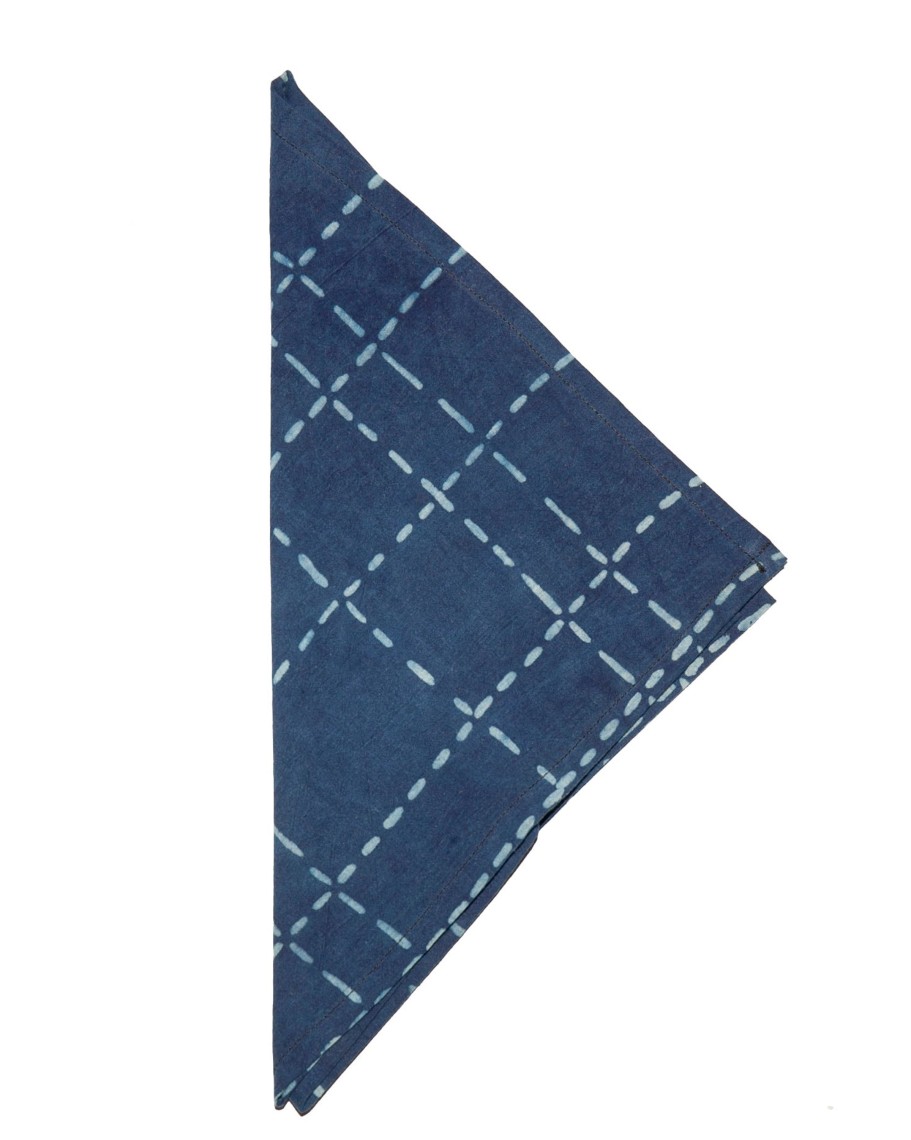 Men 18 Waits Bandanas | Brakeman Bandana | Indigo Windowpanes