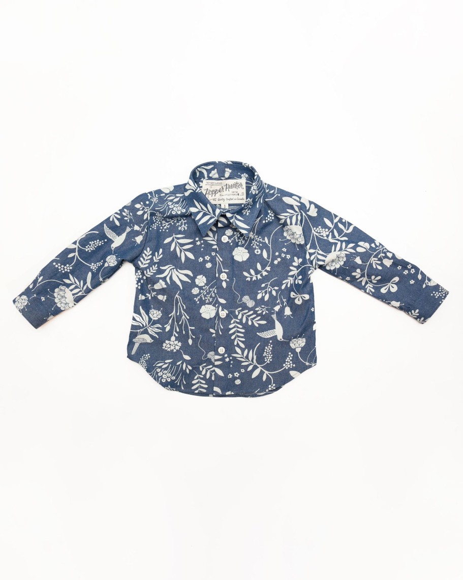 Kids Hopper Hunter | Long Sleeve Shirt | Faded Garden Blues