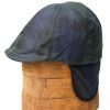 Kids Hopper Hunter | Duckbill Cap | Navy Plaid Waxed Cotton