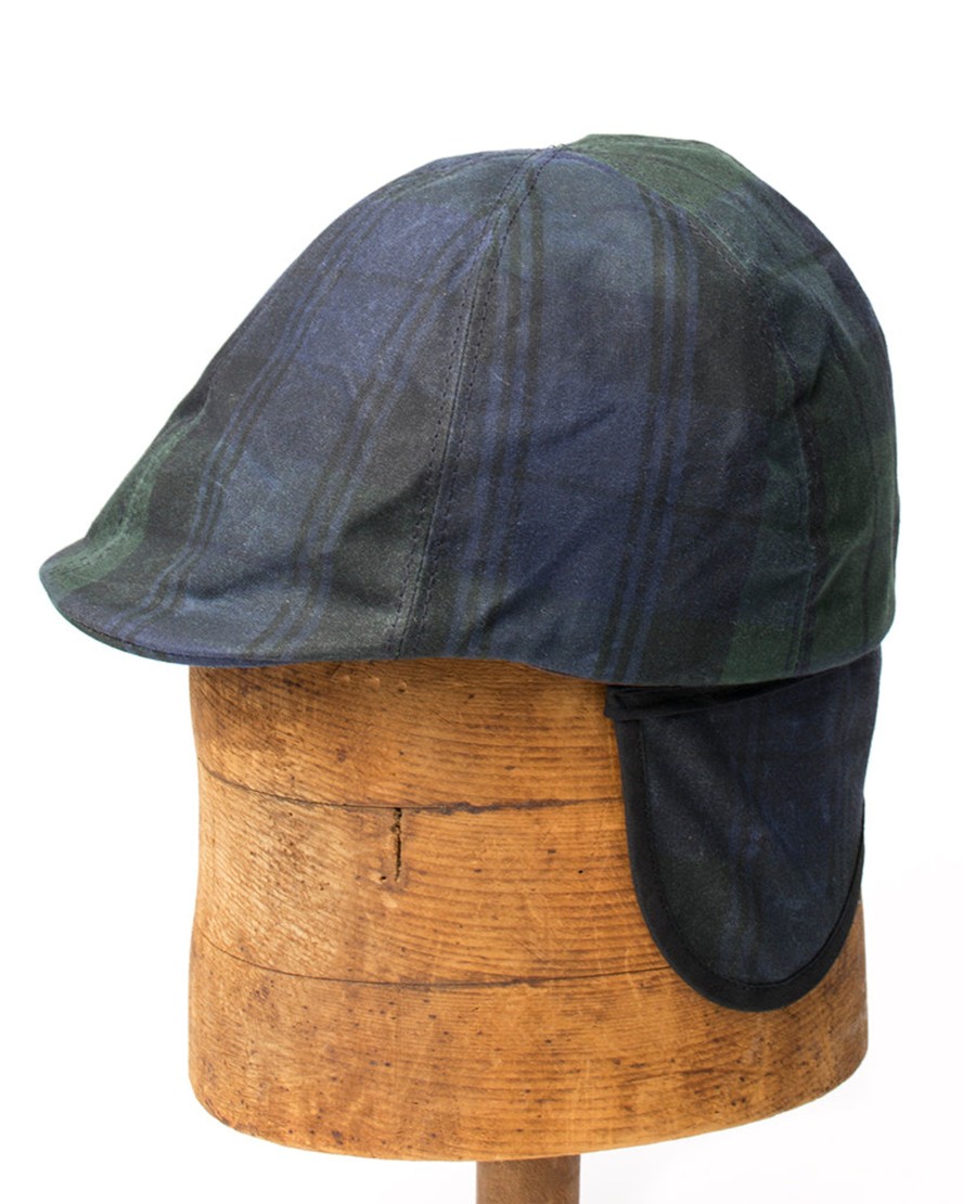 Kids Hopper Hunter | Duckbill Cap | Navy Plaid Waxed Cotton