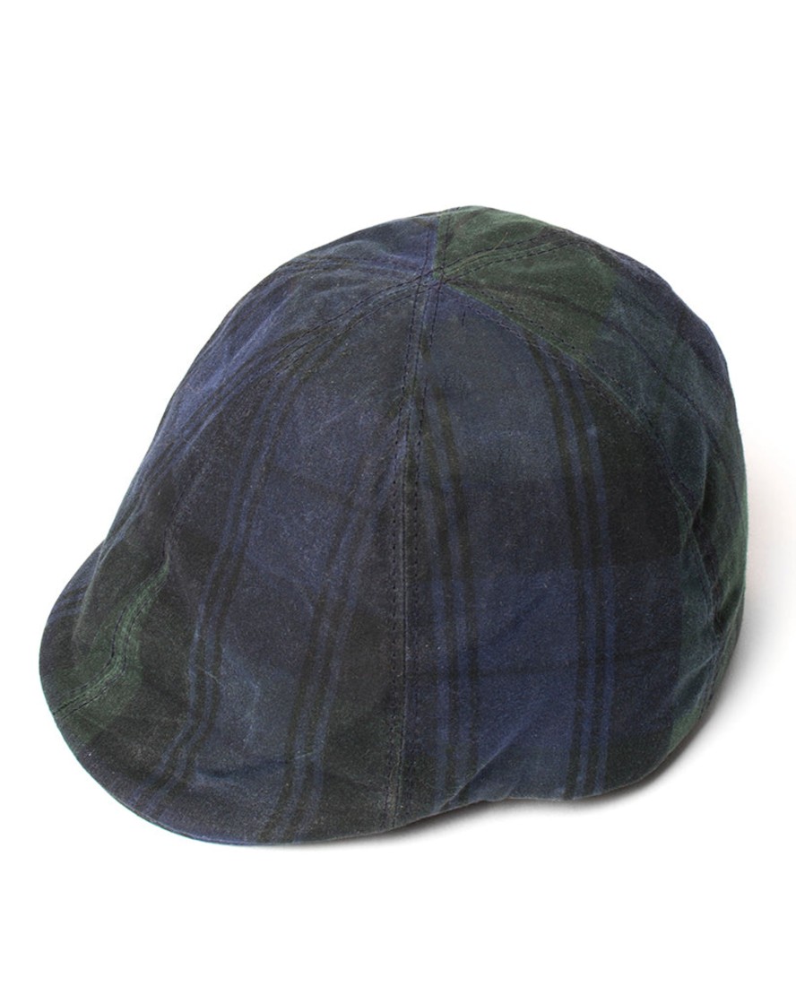 Kids Hopper Hunter | Duckbill Cap | Navy Plaid Waxed Cotton