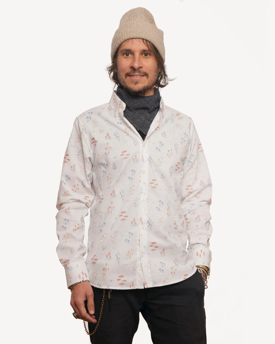 Men 18 Waits Shirts | Long Sleeve Dylan Shirt | Field Funghi