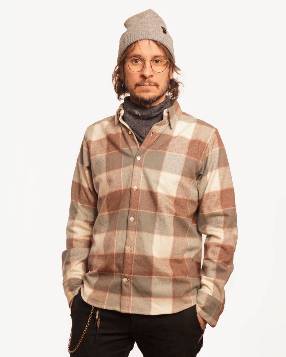 Men 18 Waits Shirts | Long Sleeve Dylan Shirt | Tahoe Flannel - Grey