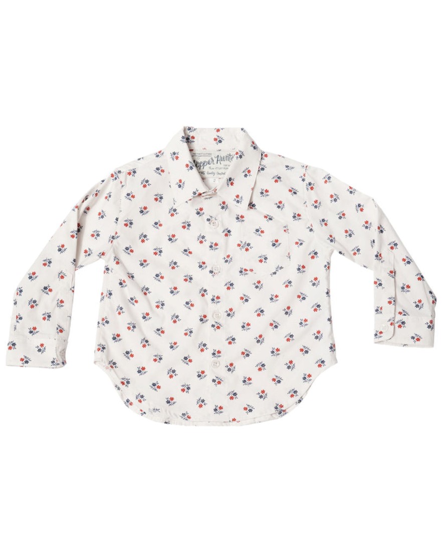 Kids Hopper Hunter | Long Sleeve Shirt | White Wild Flower