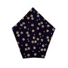 Men 18 Waits Ties & Pocket Squares | Pocket Square | Indigo Golden Flowers