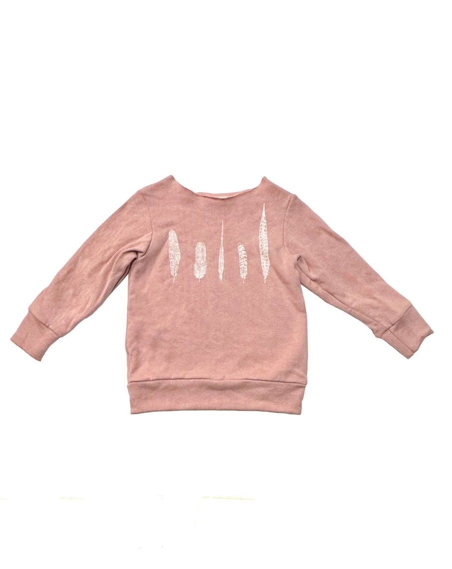 Kids Hopper Hunter | Crew Sweater | Rose Feathers