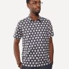 Men 18 Waits Shirts | Short Sleeve Dylan Shirt | Tipsy Linen Dots - Navy