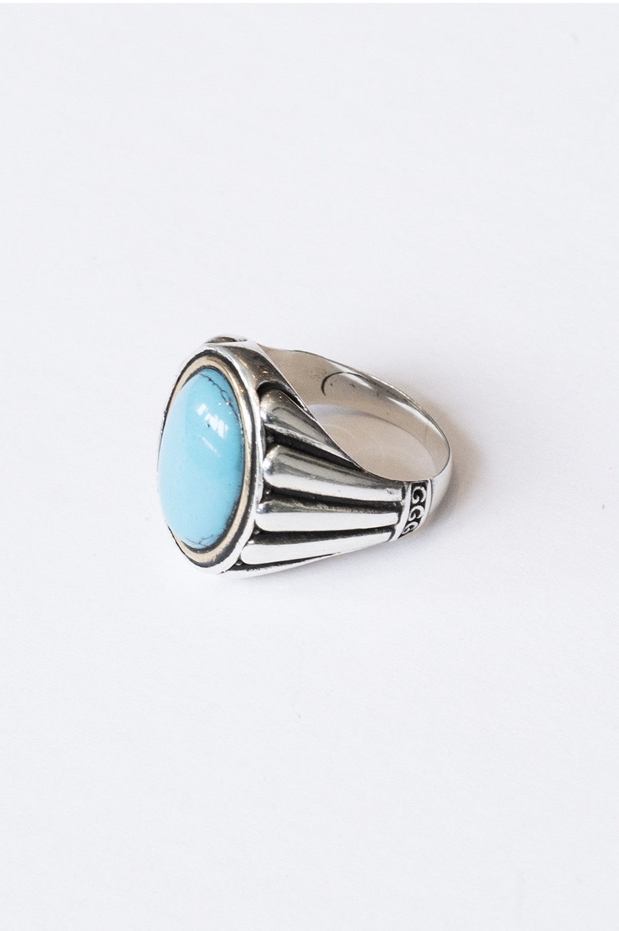 Men 18 Waits Jewelry | Desert Blues Collection | Ribbed Ring In Turquoise