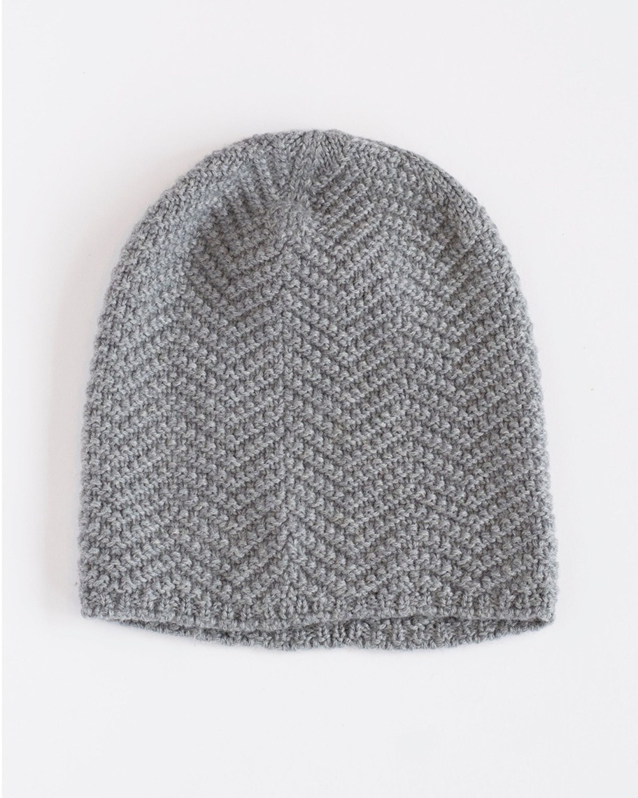 Kids Hopper Hunter | Herringbone Toque | Light Grey Merino Wool