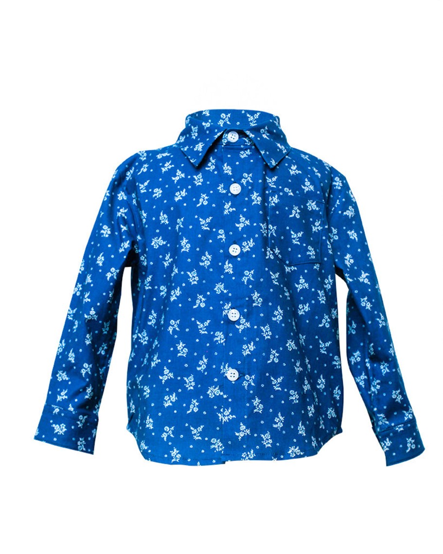 Kids Hopper Hunter | Long Sleeve Shirt | Indigo Floral