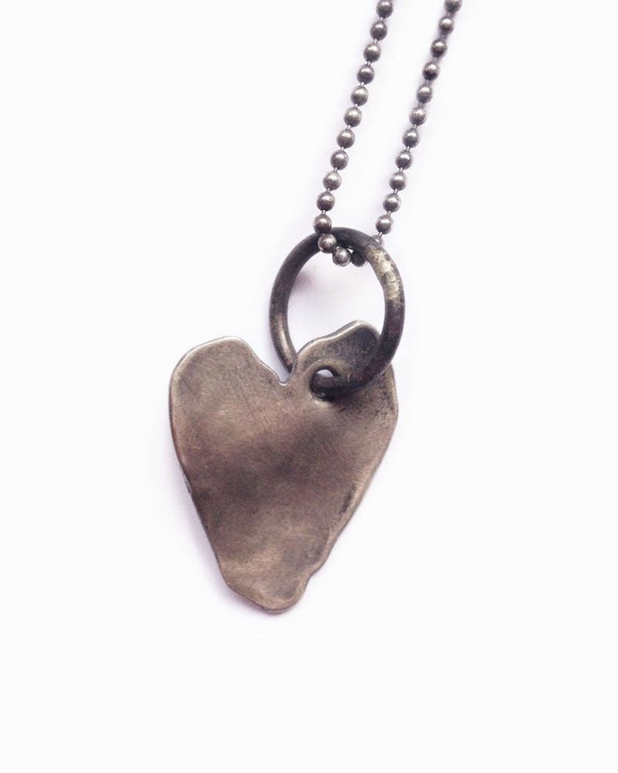 Men 18 Waits Jewelry | Ramblin' Series | Heart Necklace | Blackened